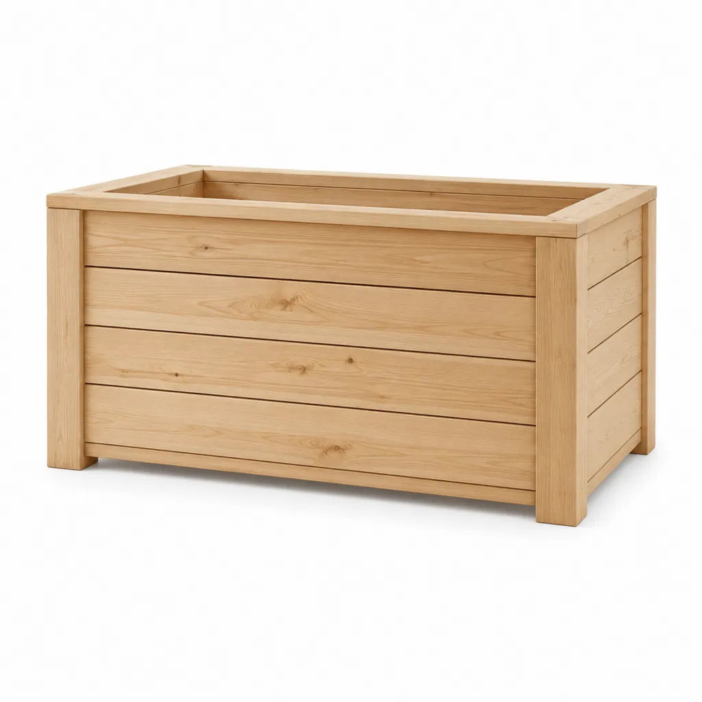 Jardiniere surelevee rectangulaire en pin massif naturel 116 x 56 x 50 cm