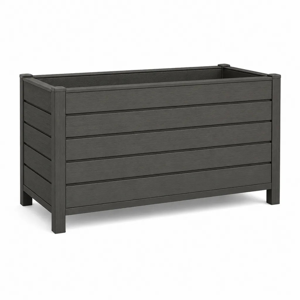 Jardiniere surelevee rectangulaire en polypropylene anthracite 100 x 43 x 35 cm